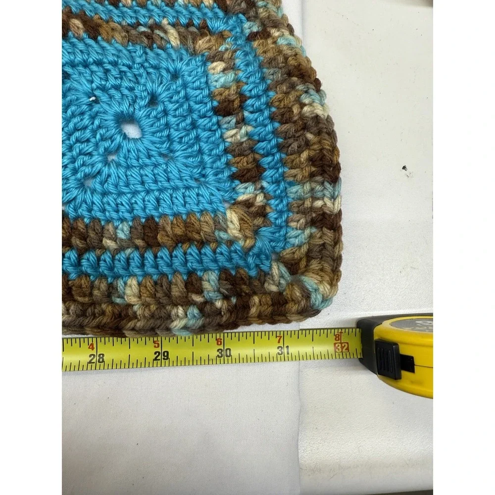 BEAUTIFUL NEW HANDMADE CROCHET BABY BLANKET/AFGHAN  AMERICANA VARIEGATED